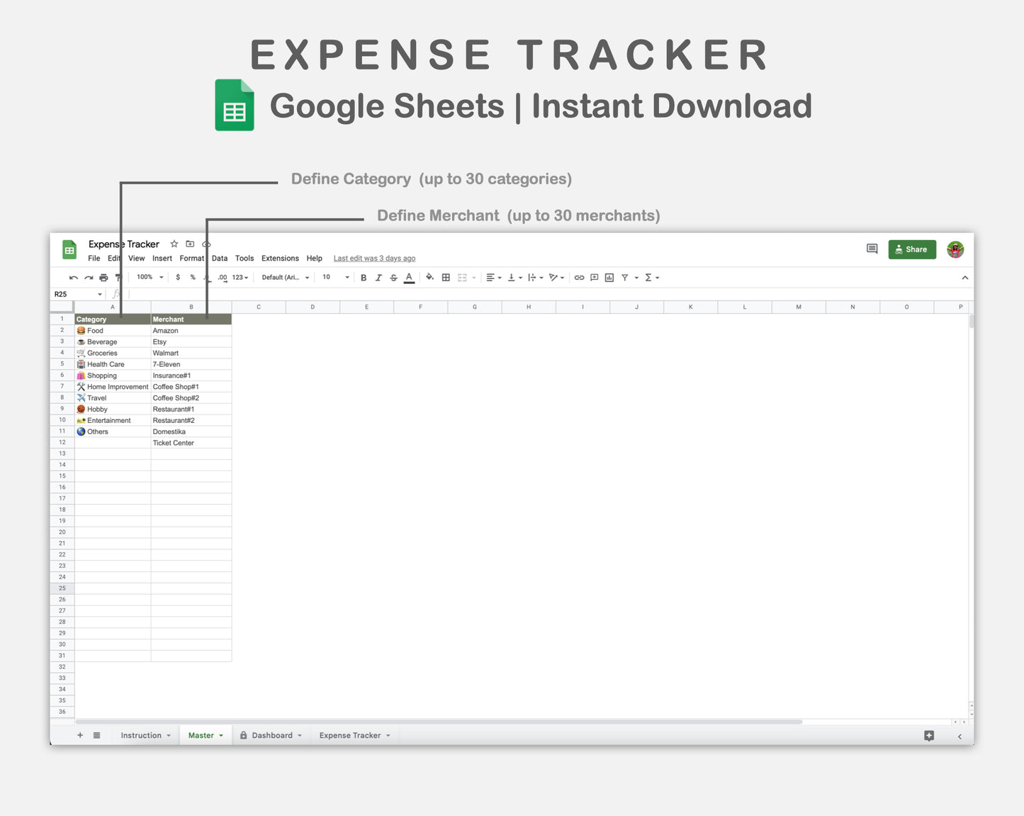 Google Sheets - Expense Tracker - Earthy