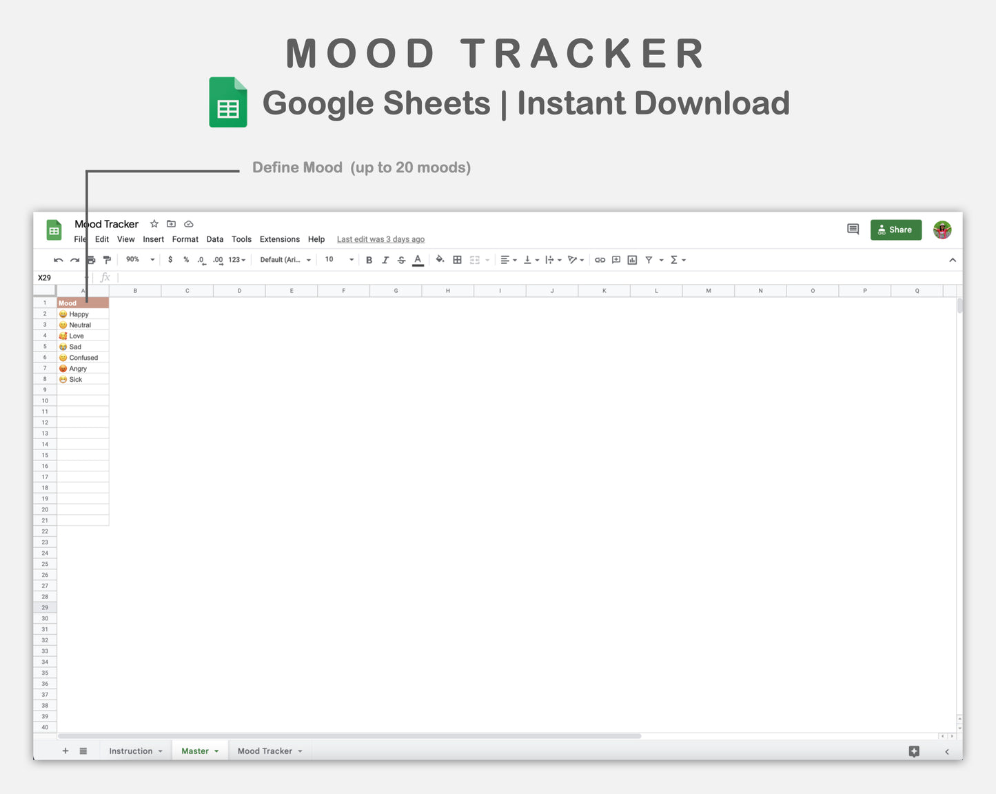 Google Sheets - Mood Tracker - Neutral