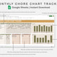 Google Sheets - Monthly Chore Chart Tracker - Boho