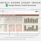 Google Sheets - Monthly Chore Chart Tracker - Earthy