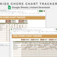 Google Sheets - Kids Chore Chart Tracker - Boho
