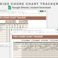 Google Sheets - Kids Chore Chart Tracker - Earthy