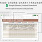 Google Sheets - Kids Chore Chart Tracker - Earthy