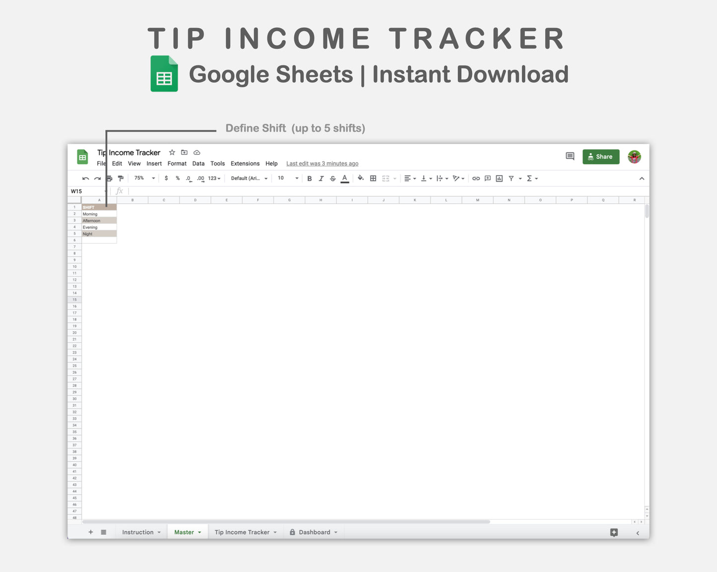 Google Sheets - Tip Income Tracker - Neutral