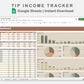 Google Sheets - Tip Income Tracker - Earthy