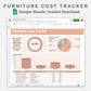 Google Sheets - Furniture Cost Tracker - Neutral