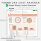 Google Sheets - Furniture Cost Tracker - Neutral