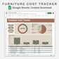 Google Sheets - Furniture Cost Tracker - Earthy