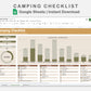 Google Sheets - Camping Checklist - Boho