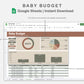 Google Sheets - Baby Budget - Earthy