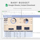 Google Sheets - Baby Budget - Sweet