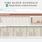 Google Sheets - Time Block Schedule - Earthy