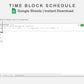 Google Sheets - Time Block Schedule - Earthy