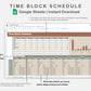 Google Sheets - Time Block Schedule - Earthy