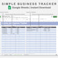 Google Sheets - Simple Business Tracker  - Sweet