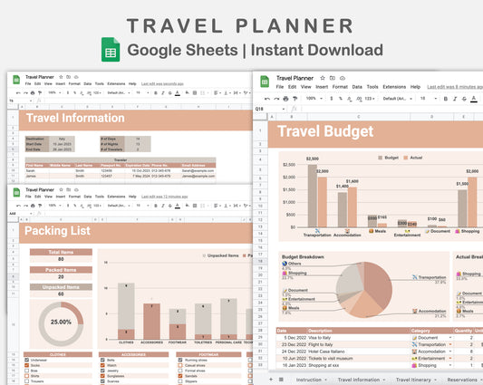 Google Sheets - Travel Planner  - Neutral