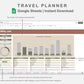 Google Sheets - Travel Planner  - Earthy