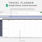 Google Sheets - Travel Planner  - Sweet