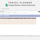 Google Sheets - Travel Planner  - Sweet