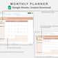 Google Sheets - Monthly Planner - Neutral
