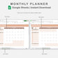 Google Sheets - Monthly Planner - Neutral