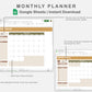 Google Sheets - Monthly Planner - Boho