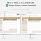Google Sheets - Monthly Planner - Boho