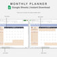 Google Sheets - Monthly Planner - Sweet