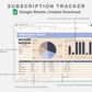 Google Sheets - Subscription Tracker - Sweet