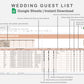 Google Sheets - Wedding Guest List - Neutral