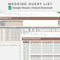 Google Sheets - Wedding Guest List - Earthy