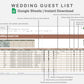 Google Sheets - Wedding Guest List - Earthy