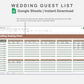 Google Sheets - Wedding Guest List - Earthy