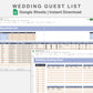 Google Sheets - Wedding Guest List - Sweet