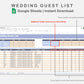 Google Sheets - Wedding Guest List - Sweet