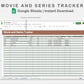 Google Sheets - Movie and Series Tracker - Earthy