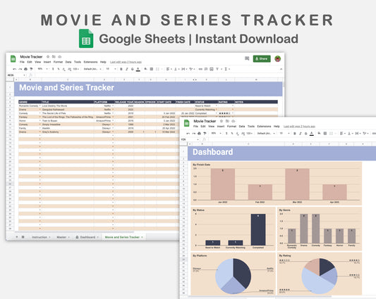 Google Sheets - Movie and Series Tracker - Sweet