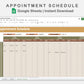 Google Sheets - Appointment Schedule - Boho