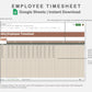 Google Sheets - Employee Timesheet - Earthy