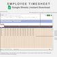 Google Sheets - Employee Timesheet - Sweet