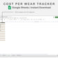 Google Sheets - Cost Per Wear Tracker - Earthy