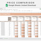 Google Sheets - Price Comparison - Neutral
