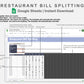 Google Sheets - Restaurant Bill Splitting - Sweet