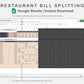 Google Sheets - Restaurant Bill Splitting - Sweet