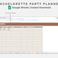 Google Sheets - Bachelorette Party Planner - Earthy