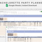 Google Sheets - Bachelorette Party Planner - Sweet