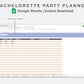 Google Sheets - Bachelorette Party Planner - Sweet