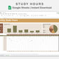 Google Sheets - Study Hours - Boho
