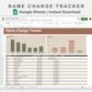 Google Sheets - Name Change Tracker - Earthy