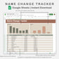 Google Sheets - Name Change Tracker - Earthy